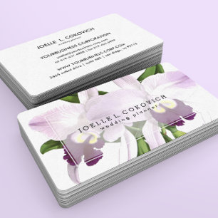 Romantic Purple Orchids Love Floral Business Card