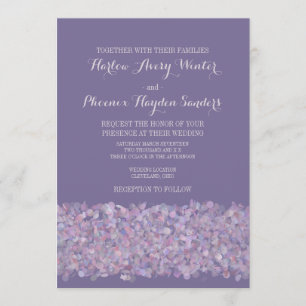 Romantic Purple Pink Confetti Wedding Invite
