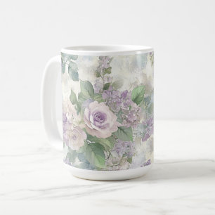 Romantic Purple Pink Flowers Coffee Mug