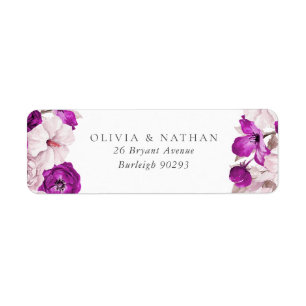 Romantic Purple Plum Blush Wedding Return Address Return Address Label