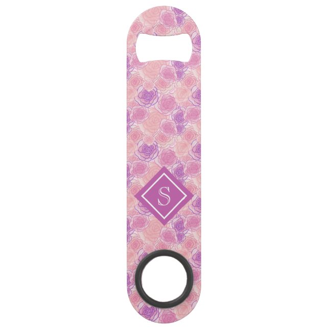 Romantic Purple Rose Floral Custom Monogram (Front)