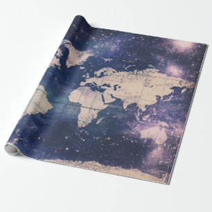Romantic Purple Vintage Astronomy Chart Wrapping Paper