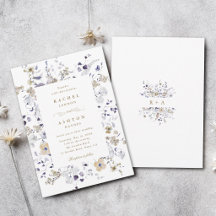 Romantic Purple White Gold Floral Wedding