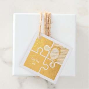 Romantic Puzzle Pieces Love You Custom  Favour Tags