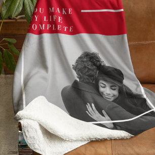 Romantic Quote and Photo   Valentines Gift Sherpa Blanket