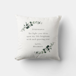 Romantic Quote Personalised Eucalyptus Cushion
