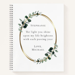 Romantic Quote Personalised Eucalyptus Notebook