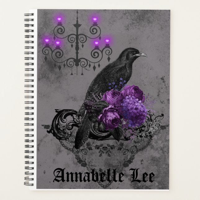 Romantic Raven with Chandelier Gothic Planner (Front)