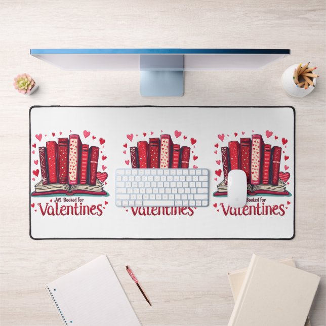Romantic Reading Vibes Cosy Valentine Gift Desk Mat (Office 1)