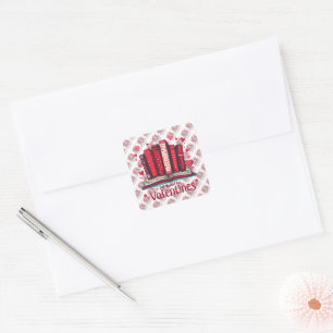 Romantic Reading Vibes Cosy Valentine Gift Square Sticker