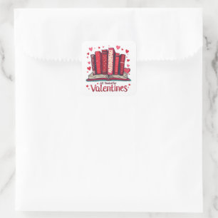 Romantic Reading Vibes Cosy Valentine Gift Square Sticker