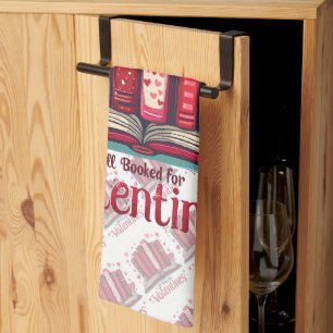 Romantic Reading Vibes Cozy Valentine Gift Tea Towel