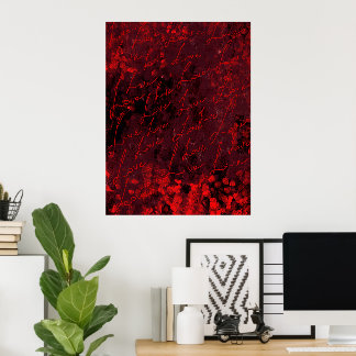 Romantic Red Abstract Wall Art Poster