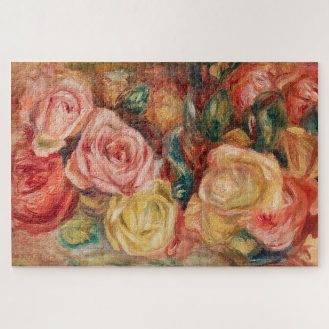 Romantic red and pink roses Pierre Auguste Renoir Jigsaw Puzzle (Horizontal)