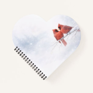 Romantic Red Cardinals Winter Watercolor Journal