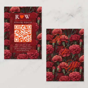Romantic Red Carnation Themed Vintage Wedding Enclosure Card