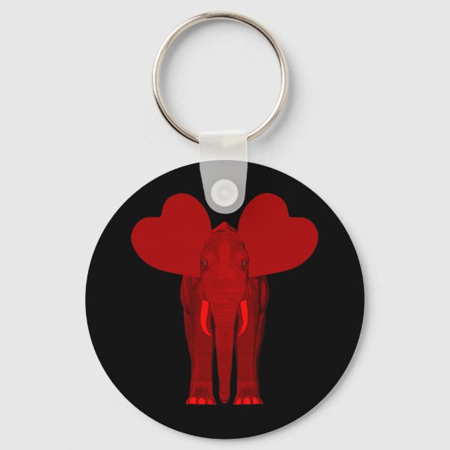 Romantic Red Elephant Key Ring (Front)