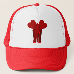 Romantic Red Elephant Trucker Hat