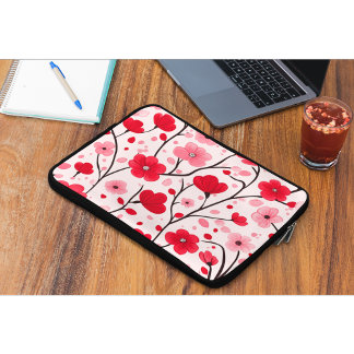 Romantic Red Floral Laptop Sleeve