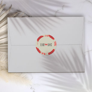 Romantic Red Floral Wedding Classic Round Sticker