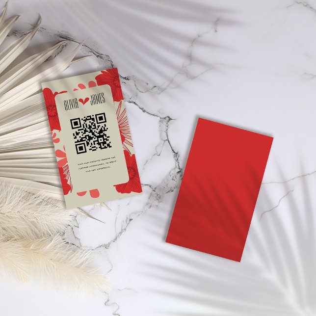 Romantic Red Floral Wedding Enclosure Card (Creator Uploaded)