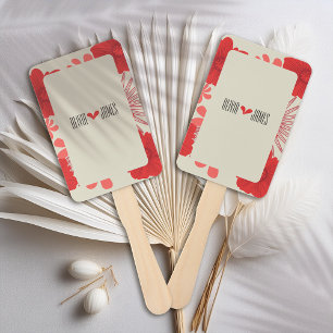 Romantic Red Floral Wedding Hand Fan