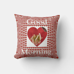 Romantic Red Flower Heart Design 4 Special Moments Cushion