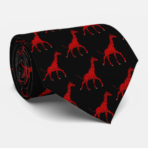 Romantic Red Giraffe Tiled Pattern Tie