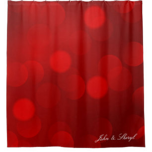 Romantic Red Glowing Dots Shower Curtain