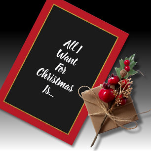 Romantic Red Gold Black Christmas Card