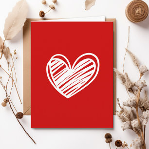 Romantic Red Heart Anniversary Card - Minimalist