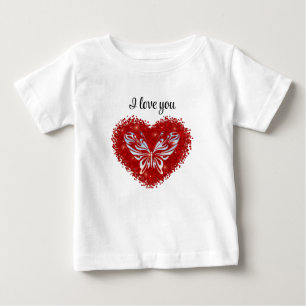 Romantic red heart baby T-Shirt