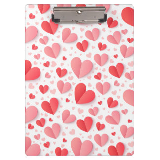 Romantic Red Heart Happy Valentine’s Day Love Gift Clipboard