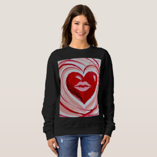 Romantic Red Heart & Lips Artistic T-Shirt Sweatshirt