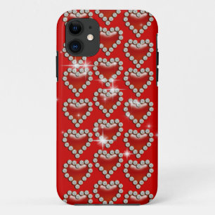 Romantic red heart pattern iPhone 11 case