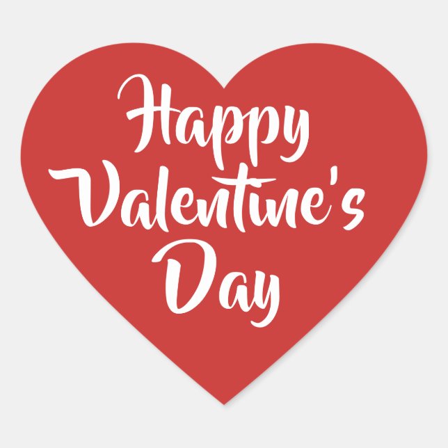 Romantic red heart sticker (Front)