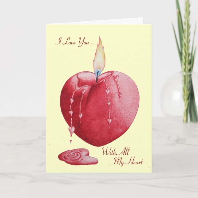 romantic red heart with original love verse card (Front)