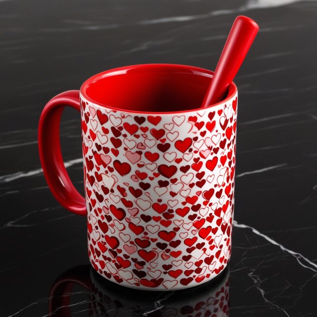 Romantic Red Hearts Mug – Love & Coffee Cup (Creator Uploaded)