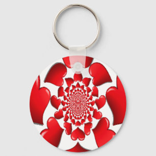 Romantic Red Hearts Pattern: A Love-Filled Vision Key Ring