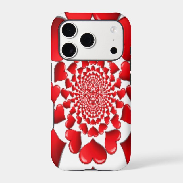 Romantic Red Hearts Pattern Art Print  Achempong (Back)
