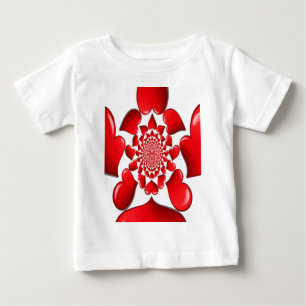 Romantic Red Hearts Pattern Art Print Baby T-Shirt
