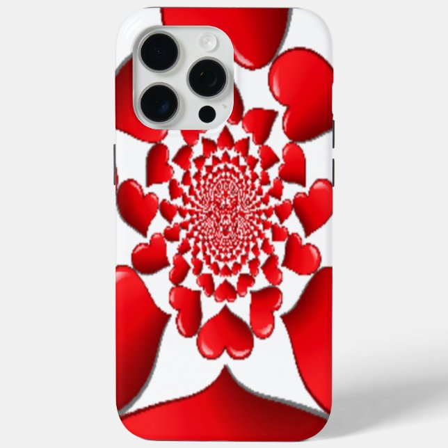Romantic Red Hearts Pattern Art Print Case-Mate iPhone Case (Back)