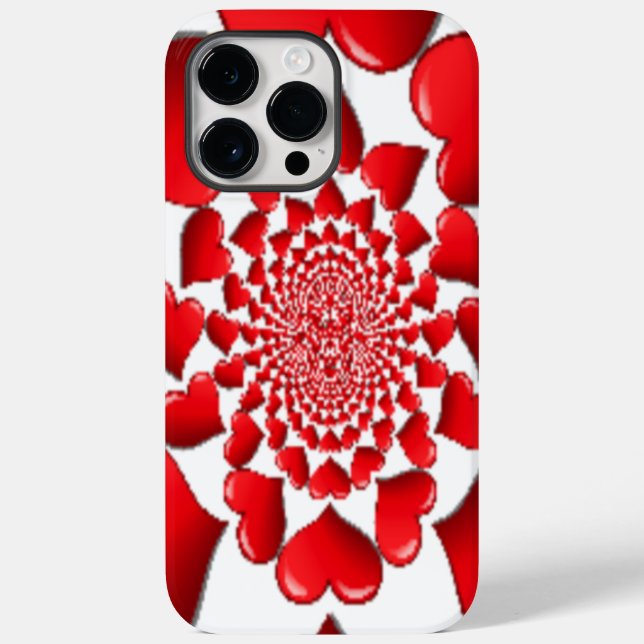 Romantic Red Hearts Pattern Art Print Case-Mate iPhone Case (Back)
