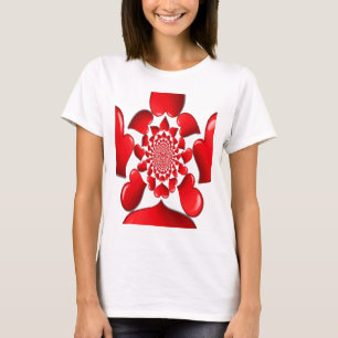 Romantic Red Hearts Pattern Art Print T-Shirt