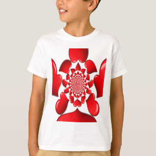 Romantic Red Hearts Pattern Art Print T-Shirt