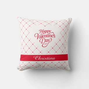 Romantic Red Hearts Personalised Valentine Cushion