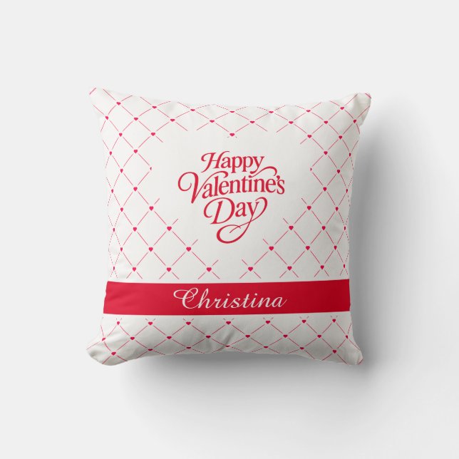 Romantic Red Hearts Personalised Valentine Cushion (Front)
