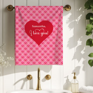 Romantic Red Hearts Valentine Bath Towel Boyfriend