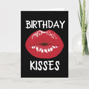 ROMANTIC RED LIPS KISSES CARDS FOR HIM