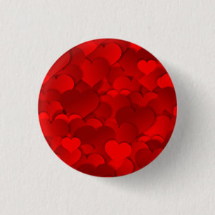 Romantic Red Love Hearts Texture Pattern-19909 3 Cm Round Badge